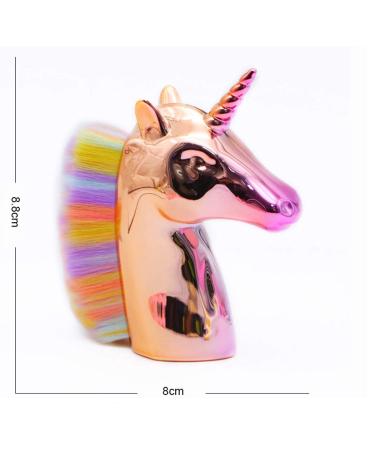 Buy Rainbow Unicorn Dust Brush - Colorful Synthetic Hair Nail & Makeup Brush for Flawless Finish - Buy Online on SooperMarket.com