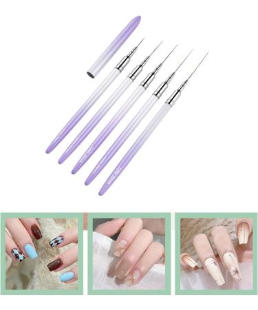 5Pcs Nail Art Liner Brushes Set Polish Painting Nail Design Brush Pen Set With Handle For Pulling Lines Nail Art Liner Brush Set With Cap Nail Art Liner Brushes Polish Painting - Buy Online on SooperMarket.com