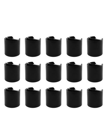 JCBIZ 15PCS Black Durable Replacement Caps Disc Top Caps for Plastic Bottles Empty Bottles Squeeze Bottles