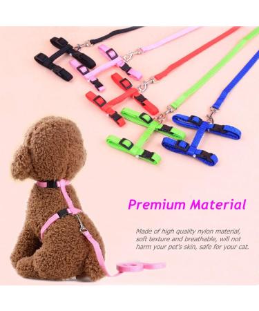 Morices 2 Pack Cat Harness and Leash Adjustable Comfortable Nylon Pet Strap Collar with Leash Escape Proof Safety Rope Leads Chest Strap for Kitten Puppy Rabbits Walking Training (Pink & Purple) Pink+Purple - Buy Online on SooperMarket.com
