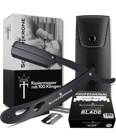 Schwertkrone razor men with 100 premium replacement blades + case (black)
