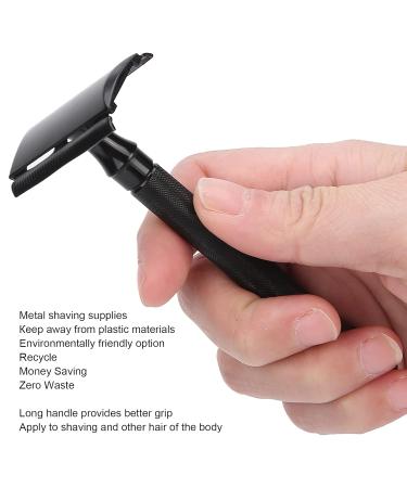 Ankroyu Double Edge Safety Razor - Portable Metal Beard & Body Hair Trimmer with Classic Handle & 5 Reusable Blades - Perfect for International Shipping - Buy Online on SooperMarket.com