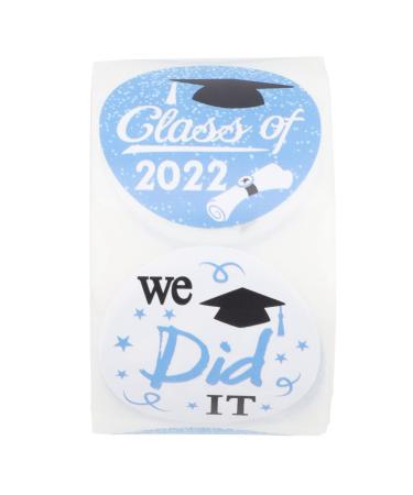 ABOOFAN Cake Ornament Candy Bag Sticker 1 Roll Stickers Bag Stickers Sealing Labels Stickers Party Stickers for Baking Party Festivals Graduation Cap Stickers Baking Sealing Stickers Blue 3.8x3.8cm