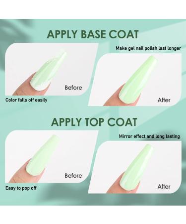 BOLASEN Gel Base and Top Coat(2x8ML) No Wipe Gel Top Coat and Nail Base Coat Long Lasting Base and Top Coat for Nail Art Glossy Shine Gel Nail Top Coat Soak Off Top and Base Coat Easy DIY 16 ml (Pack of 1) - Buy Online on SooperMarket.com