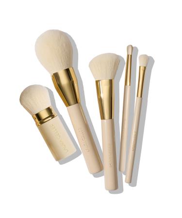 LAURA GELLER 5PC Full Face Professional Vegan Makeup Brush Gift Set | Apply Foundation Blush Bronzer Eyeshadow & More | AMAZON EXCLUSIVE | 18 Full Face Professional Makeup Brush Gift Set