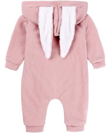 Kids Tales Newborn Baby Winter Romper | Rabbit Ear Hooded Zipper | 6-9 Months | Pink Thick - Buy Online on SooperMarket.com