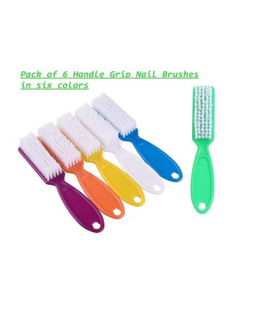 6 Pcs Handle Grip Nail Brush - Nail Cleaning Brushes for Toes and Fingernail - Buy Online on SooperMarket.com