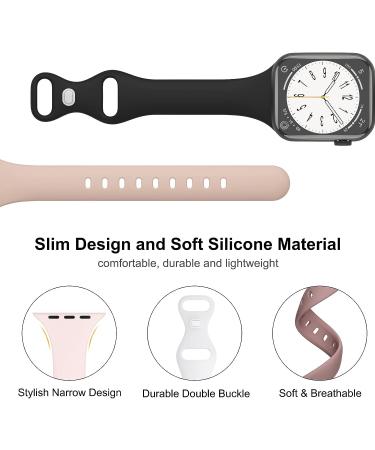 DYKEISS Sport Slim Silicone Band Compatible for Apple Watch Band 38mm 42mm 40mm 44mm 41mm 45mm 49mm  Thin Soft Narrow Replacement Strap Wristband for iWatch Ultra Series 8/7/SE/6/5/4/3/2/1 Women Men Milk Tea 38/40/41mm - Buy Online on SooperMarket.com