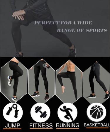 Buy SMATSTYLE Men's Compression Pants - Sport Leggings Breathable Baselayer Trousers for Fitness Running & Basketball - Pure Black - Buy Online on SooperMarket.com