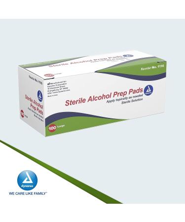 Dynarex Alcohol Prep Pads 70% Isopropyl Alcohol - Non-Woven, Medical-Grade Antiseptic Wipes - Large 1-Ply 100 Count Case - Buy Online on SooperMarket.com