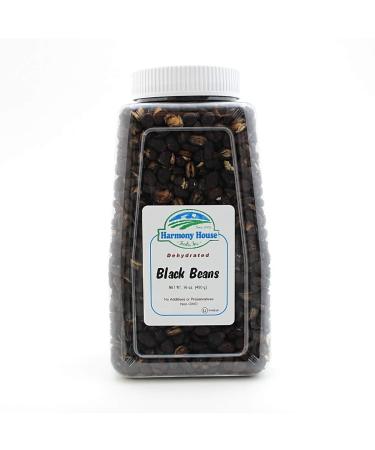 Harmony House Foods TRUE Dehydrated Black Beans -- Easy Cook (16 oz, Quart Size Jar)