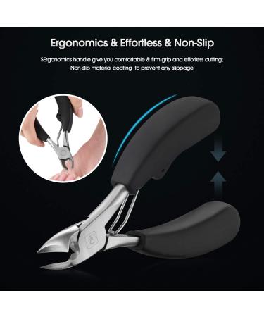 opove X5 Silver Podiatrist Toenail Clippers for Ingrown or Thick Nails - Precision Diabetic Pedicure Tool for Men - Buy Online on SooperMarket.com