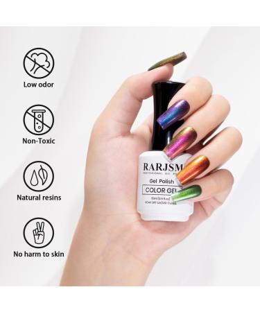 Buy RARJSM Chameleon Gel Nail Polish - Dark Blue to Purple Multichrome Color Changing Holographic Glitter - 15ml Soak Off DIY Nail Gel for Salon Quality Nails at Home - Buy Online on SooperMarket.com