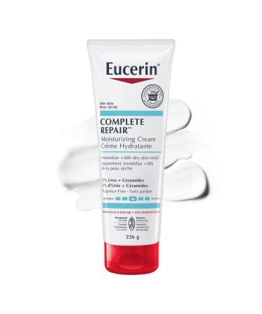 EUCERIN Complete Repair Moisturizing Cream for Dry to Very Dry Skin | Face & Body Cream 226g | 5% Urea Cream | Ceramide Cream | Dry Skin Cream | Fragrance-free Cream | Non-Greasy Cream | Recommended by Dermatologists 226 g (Pack of 1)