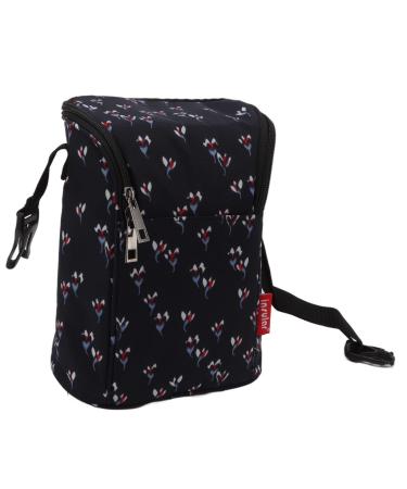 ViaGasaFamido Baby Bottle Thermal Bag Bottle Breast Milk Preservation Storage Bag Waterproof Nylon Insulation Tote Pouch Baby Stroller Bottle Bag for Nursing Mom Daycare Outdoor (Floral Black)