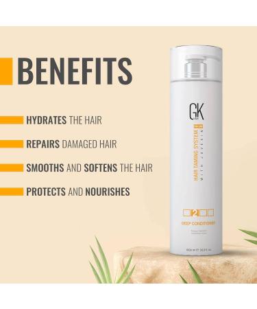 GK HAIR Global Keratin Deep Conditioner Masque 1000ml - Intense Hydrating Treatment for Dry, Damaged, Color-Treated Hair - Buy Online on SooperMarket.com