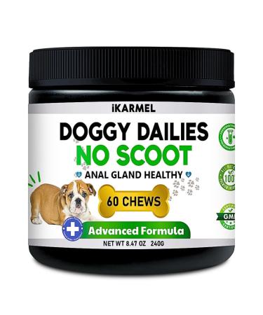 Doggy Dailies | Advanced Anal Gland Support Chews for Dogs | No Scoot Pet Supplements | Fibre Supplement With Pumpkin Powder for Dogs | Dog Digestion Formulated by Vets | 60 Chews