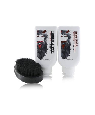 Billy Jealousy Beard Envy Facial Hair Refining Kit - with Beard Wash Beard Control and Boar Bristle Brush for Clean Hydrated Soft Tamed Unruly Mane Devil's Delight