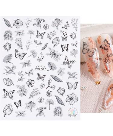 Flowornament 3D Nail Stickers - 5 Sheets Decals for Nail Art | Designer Flower Nail Design - Buy Online on SooperMarket.com