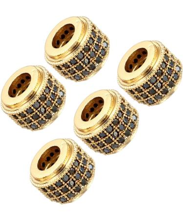 DIYEAH 10 Pcs Crystal Beads Black Ab Rhinestones Rhinestone Loose Bead Charm Bracelet Crystals Bracelet Black Rhinestones Bracelet Accessories Craft Micro Setting Metal Beads Goldenx2pcs 0.6*0.6cmx2pcs - Buy Online on SooperMarket.com