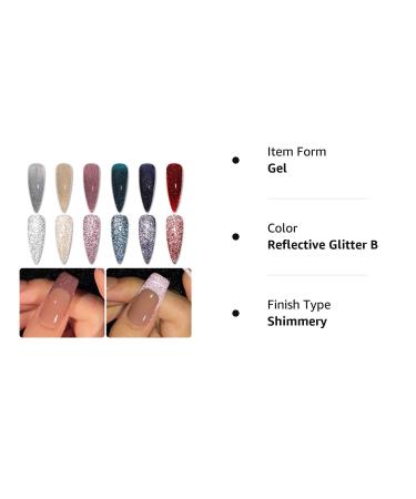 GAOY Reflective Glitter Gel Nail Polish Set - 6 Colors Including Pink, Red, Silver Holographic | UV LED Soak Off, DIY Manicure Kit for Home & Salon Varnish | Pop Reflective Shine - Buy Online on SooperMarket.com