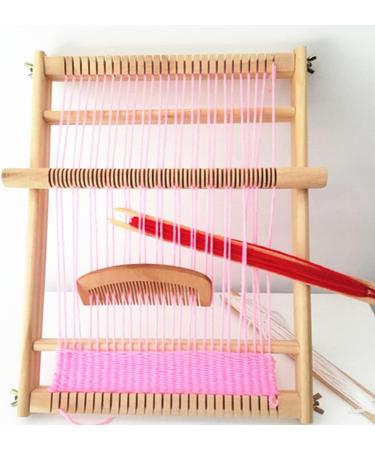 Wooden Multi-Craft Weaving Loom Kit - Large Frame 9.85x15.75x1.3inch - DIY Hand-Knitting Machine for Kids & Adults - White Tapestry Loom with Loom Stick Bar - Beginner-Friendly Handcraft Loom - Buy Online on SooperMarket.com