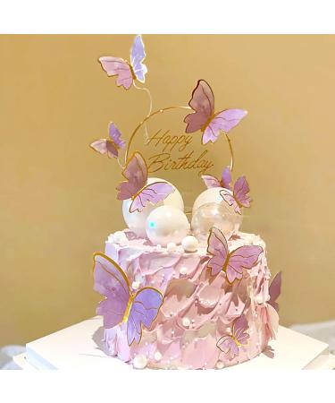 Cake Decorations Butterfly Cupcake Toppers 3D Butterfly Happy Birthday Cake Topper Cupcake Toppers for Girls Women Wedding Cake Toppers Baby Shower CupcakeToppers. (B) - Buy Online on SooperMarket.com