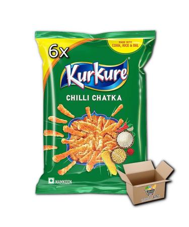 Kurkure Pack Of 6 Crisp Chips Snacks | Chilli Chatka 6x70g Grocery King Kurkure Chilli Chatka 70g 6