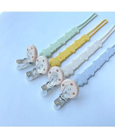DeMissir Silicone Pacifier Clips Holder - 4Pcs Cute Frogs Design for Baby Boys and Girls - Buy Online on SooperMarket.com