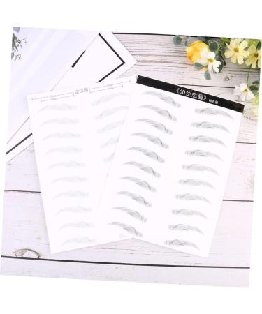 Gogogmee 2 Pairs 4d Imitation Eyebrow Makeup Brow Sticker Simulation Eyebrow Disposable 3d Makeup Tools - Buy Online on SooperMarket.com