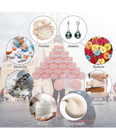 24-Pack Mini Pink Lip Balm Jars - Empty Plastic Cream Cans for Travel Cosmetics and Nail Art - Perfect for Creams Lotions & Masks - Buy Online on SooperMarket.com
