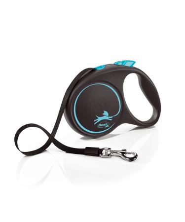 flexi retractable leash design - black/blue large