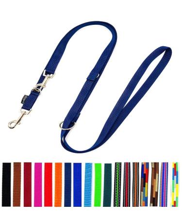 Dog leash double leash adjustable 2m / 2.40m / 2.80m / 3.50m / 5m large dogs 20mm/25mm (Navy 20mm 5m) Navy 20mm 5m
