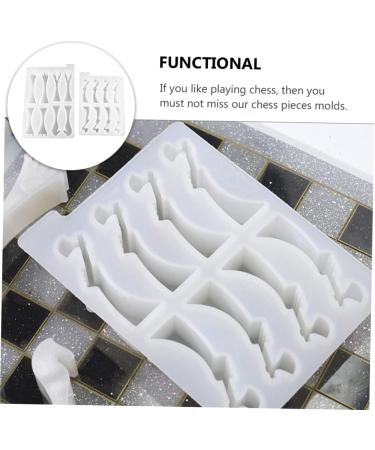STOBOK 2pcs Chess Mold Molds for Resin Epoxy Resin Craft Molds Candy Molds Silicone Chocolate Mold Molds for Chocolate Candle Kit Crystal Silica Gel 3D Clay White Manual - Buy Online on SooperMarket.com