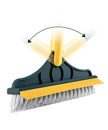 2 in 1 Cleaning Scrub Brush 120 Rotating Detachable Floor Scrub Brush with Long Handle V-Shaped Shower Brush for Cleaning with Squeegee for Bathroom Kitchen Floor Scrub BrushScrub Brush wi