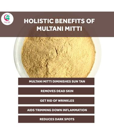 Multani Mitti Powder - 100% Natural Indian Clay for Skin Tightening | Detox Face Pack & Soap Making | 10 oz (283g) - Yogi's Gift - Buy Online on SooperMarket.com