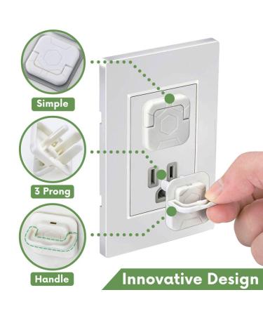 Child Safety Outlet Covers - 40 Pack Socket Protectors for US 3-Prong - Baby Proofing Electric Shock Guards - White - Buy Online on SooperMarket.com