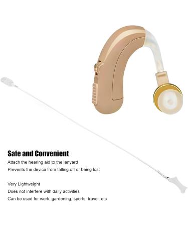 Lightweight Hearing Amplifier with Clip for Seniors - Stretchy White Cord Secure Fixation Prevents Loss - Ideal Muirnal Hearing Aid - Buy Online on SooperMarket.com