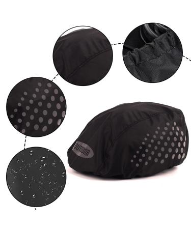 Waterproof Bicycle Helmet Rain Cover - 2 Pcs Black Helmet Protector for All Weather Protection - Buy Online on SooperMarket.com