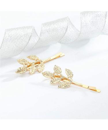Olbye Leaf Hair Clip Set - Dainty Gold Barrette Pins for Women and Girls - Buy Online on SooperMarket.com