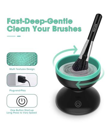Electric Makeup Brush Cleaner Kit | Brush Cleaning Machine & Mat Set | Valentines, Mother's Day, Christmas Gifts for Women | Green - Buy Online on SooperMarket.com