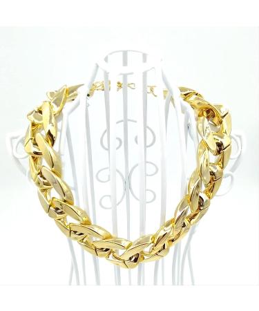 Gold Link Chain Necklace for Small Dogs - 27cm - Lightweight Bling for Chihuahua, Yorkie & Mini Breeds - Cute Pet Jewelry (Gold) - Buy Online on SooperMarket.com