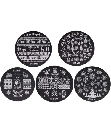 Lurrose Christmas Nail Stamps - 5 Snowflake Designs for DIY Nail Art & Manicure Decor - Buy Online on SooperMarket.com