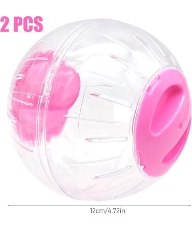 2 Pieces Hamster Ball 12cm Small Animals Dwarf Hamster Ball Transparent Spinning Running Wheel Small Animals Cage Accessories (Red + Yellow) - Buy Online on SooperMarket.com