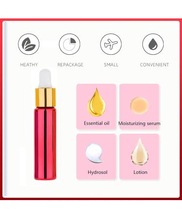 Tianzd 10ml Chrome Red Drip Bottles - 6 Pack with Glass Pipettes & Gold Caps for Essential Oils & Perfumes - International Shipping - Buy Online on SooperMarket.com