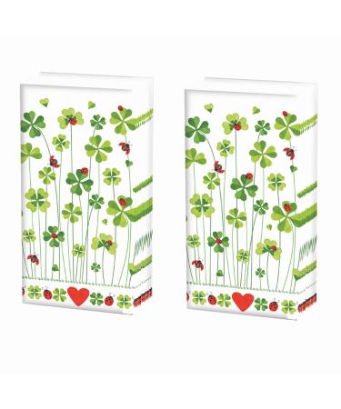 20 individual handkerchiefs Other lucky clover. 2 packs with 10 individual paper handkerchiefs printed as a gift.