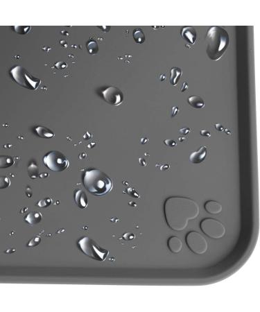 iGadgitz Home U6713 Silicone Pet Feeding Mat 47x30cm Non Slip Pet Food Mat for Dog Cat Bowls - Grey - Buy Online on SooperMarket.com