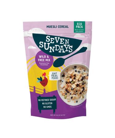 Seven Sundays Wild & Free Blueberry Chia Buckwheat Muesli Cereal {32oz Eco Pack 1 Count}  Gluten Free  Non GMO  No Refined Sugar