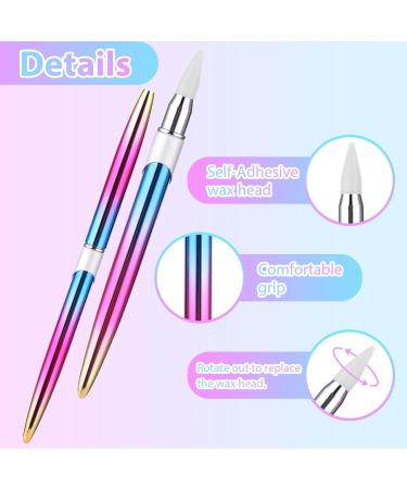 TIESOME Rhinestone Picker Tool with Wax Tip Nail Rhinestone Picker Dotting Wax Pen Nail Dotting Tool Rhinestone Pickup Applicator Tool Gem Picker Tool for DIY Nail Art - Buy Online on SooperMarket.com