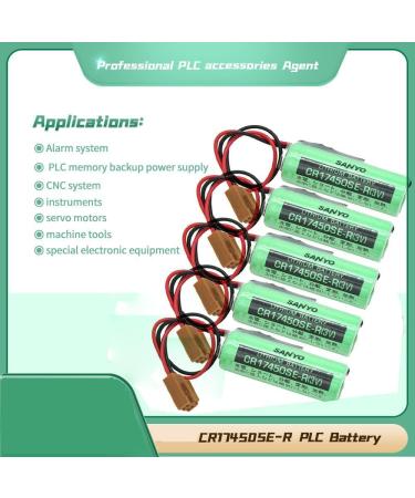 Buy Pack of 5 CR17450SE-R 3V 2500mAh PLC Replacement Batteries for SANYO CNC Series - High Performance & International Shipping - Buy Online on SooperMarket.com